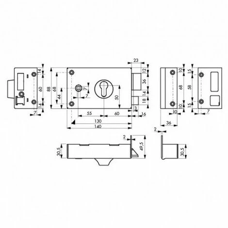 Serrure De Grille Et Portail Horizontale Pour Cylindre Profil Européen 140x88mm THIRARD - Version: Gauche 4 Serrure De Grille Et Portail Horizontale Pour Cylindre Profil Européen 140x88mm THIRARD - Version: Gauche – Image 2
