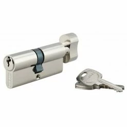 THIRARD - Cylindre De Serrure à Bouton, 40Bx40mm, Anti-arrachement, Nickel, 3 Clés