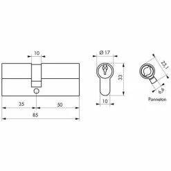 THIRARD - Cylindre De Serrure Double Entrée, 35x50mm, Anti-arrachement, Nickel, 3 Clés 6 THIRARD - Cylindre De Serrure Double Entrée, 35x50mm, Anti-arrachement, Nickel, 3 Clés -THIRARD Soldes 10377526 2
