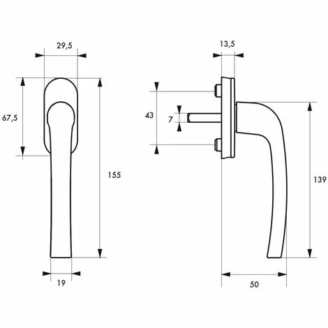THIRARD - Béquille De Crémone De Fenêtre à Clé, Carré 7mm, Blanc (ral 9010), 2 Clés 5 THIRARD - Béquille De Crémone De Fenêtre à Clé, Carré 7mm, Blanc (ral 9010), 2 Clés – Image 3