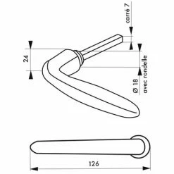 THIRARD - Paire De Béquilles Beluga Pour Porte, Carré 7mm, 1 Portée, Marron -THIRARD Soldes 10377535 2