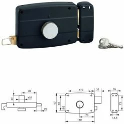 Serrure THIRARD Garage à Tirage Et Bouton Droite Canon Ø25 - LG:32 Mm 3 Clés -