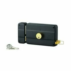 THIRARD Serrure à Tirage - Applique Horizontale - Cylindre ø25mm - Epoxy Noir - Gauche