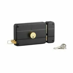 THIRARD Serrure à Tirage - Applique Horizontale - Cylindre ø25mm - Epoxy Noir - Droite