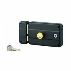 THIRARD Serrure à Fouillot - Applique Horizontale - Cylindre ø25mm - Epoxy Noir - Gauche