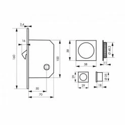 THIRARD - Serrure Encastrable Crochet à Condamnation Pour Salle De Bain Et Toilette Coulissante, Axe 50mm, Bouts Ronds, Nickelé -THIRARD Soldes 13088617 2