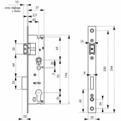 THIRARD - Boitier De Serrure Encastrable à Cylindre Pour Menuiserie Métallique, Axe 42mm, Bouts Carrés, Inox -THIRARD Soldes 13397815 3