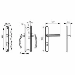 THIRARD - Ensemble De Poignées Pour Porte D'entrée Sultane Trou De Cylindre, Carré 7mm, Entr'axes 195mm, Saillie Réduite, Gris -THIRARD Soldes 13407609 3