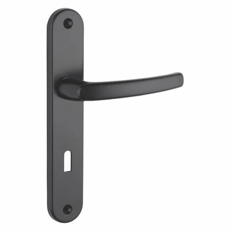 THIRARD - Ensemble De Poignées Pour Porte De Chambre Sultane Trou De Clé, Carré 7mm, Entr'axes 195mm, Noir 3 THIRARD - Ensemble De Poignées Pour Porte De Chambre Sultane Trou De Clé, Carré 7mm, Entr'axes 195mm, Noir