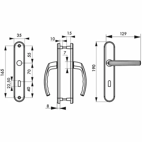 THIRARD - Ensemble De Poignées Pour Porte De Chambre Sultane Trou De Clé, Carré 7mm, Entr'axes 165mm, Blanc 4 THIRARD - Ensemble De Poignées Pour Porte De Chambre Sultane Trou De Clé, Carré 7mm, Entr'axes 165mm, Blanc – Image 2