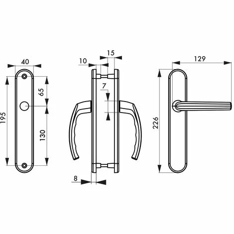 THIRARD - Ensemble De Poignées Pour Porte Intérieure Sultane Sans Trou, Carré 7mm, Entr'axes 195mm, Blanc 4 THIRARD - Ensemble De Poignées Pour Porte Intérieure Sultane Sans Trou, Carré 7mm, Entr'axes 195mm, Blanc – Image 2