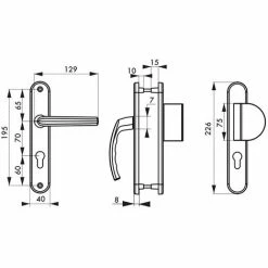 THIRARD - Ensemble De Poignées Pour Porte Palière Sultane Trou De Cylindre, Carré 7mm, Entr'axes 195mm, Noir -THIRARD Soldes 13422919 2