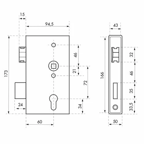 THIRARD - Boitier De Serrure à Souder Double Entrée à Fouillot Pour Portail, Réversible, Axe 60mm, 94.5x173mm, Tube 50mm 5 THIRARD - Boitier De Serrure à Souder Double Entrée à Fouillot Pour Portail, Réversible, Axe 60mm, 94.5x173mm, Tube 50mm – Image 3