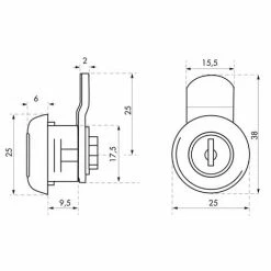 THIRARD - Batteuse Avec Came Pour Boîte Aux Lettres, Nickel, Longueur 9.7mm, ép.1 à 5,5 Mm Max, 2 Clés -THIRARD Soldes 13957931 3