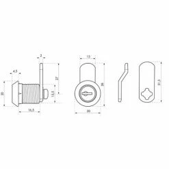 THIRARD - Batteuse Avec Came Pour Boîte Aux Lettres, Nickel, Longueur 19.7mm, 2 Clés -THIRARD Soldes 13957933 3