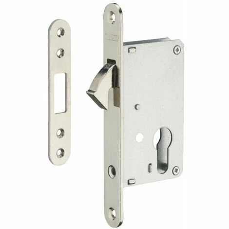 Serrure à Crochet Pour Porte Coulissante - Axe : 40 Mm - Décor : Chromé Satiné - Modèle : Clé I - Version : B - THIRARD - Vendu à L'unité 3 Serrure à Crochet Pour Porte Coulissante - Axe : 40 Mm - Décor : Chromé Satiné - Modèle : Clé I - Version : B - THIRARD - Vendu à L'unité