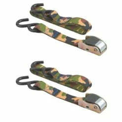 THIRARD - Lot De 2 Sangles De Serrage, 2m, à Cliquet, Crochet S, Camouflage