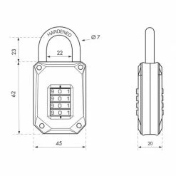 THIRARD - Cadenas à Combinaison Code-X, 4 Chiffres, Intérieur, Anse Acier, 45mm, Noir -THIRARD Soldes 14950555 2