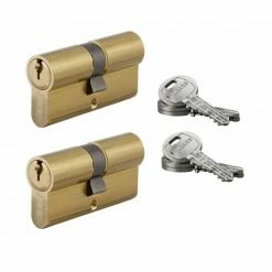 THIRARD - Lot De 2 Cylindres De Serrure Double Entrée HG, 30x30mm, S'entrouvrant, Nickel,3 Clés/cylindre -THIRARD Soldes 17236385 2