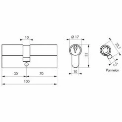 THIRARD - Cylindre à Clé Crantée 30 X 70 Mm Nickelé 3 Clés -THIRARD Soldes 17849623 2