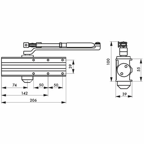 THIRARD - Ferme-porte Hydraulique Design Réversible Blanc Avec Bras Standard Force 3 4 THIRARD - Ferme-porte Hydraulique Design Réversible Blanc Avec Bras Standard Force 3 – Image 2