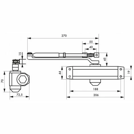THIRARD - Ferme Porte Hydraulique Eco Noir Force 4 4 THIRARD - Ferme Porte Hydraulique Eco Noir Force 4 – Image 2