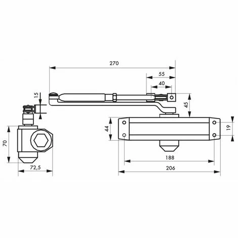 THIRARD - Ferme Porte Hydraulique Eco Argent Force 4 4 THIRARD - Ferme Porte Hydraulique Eco Argent Force 4 – Image 2