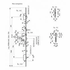THIRARD - Serrure Multipoint à Encastrer 3 Pts Nf Qc Pênes Rect. Têtère 2040 X18 Mm 7 Mm Avec 3 Gâches -THIRARD Soldes 17850000 2