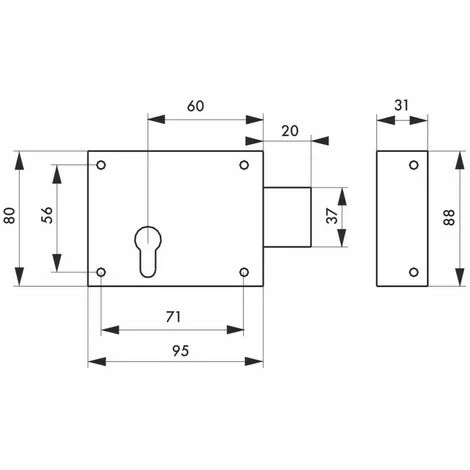 THIRARD - Boîtier Cp 95 X 80 Mm Galvanisé Sans Gâche 4 THIRARD - Boîtier Cp 95 X 80 Mm Galvanisé Sans Gâche – Image 2