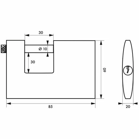 THIRARD - Cadenas à Clé CARGO 85 Mm Hg5 4 THIRARD - Cadenas à Clé CARGO 85 Mm Hg5 – Image 2