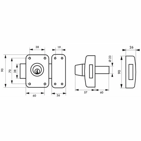THIRARD - Verrou Pour Porte D'entrée Vitrée Capital à Cylindre Double 60 Mm 4 THIRARD - Verrou Pour Porte D'entrée Vitrée Capital à Cylindre Double 60 Mm – Image 2