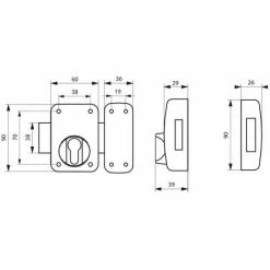 THIRARD - Verrou Pour Porte D'entrée Boîtier à Cylindre Profilé époxy Or -THIRARD Soldes 17850488 2