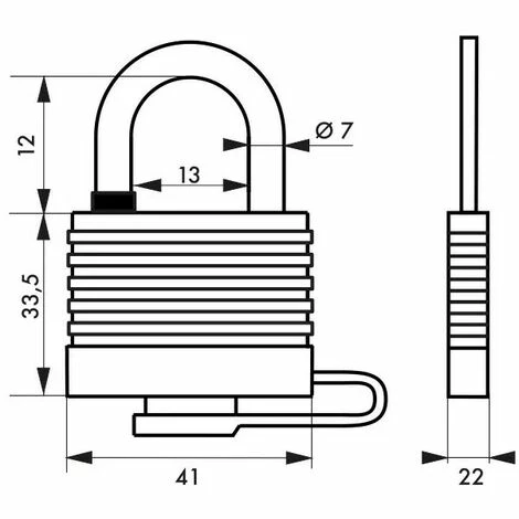 THIRARD - Cadenas à Clé SEA LINE 35 Mm Noir 4 THIRARD - Cadenas à Clé SEA LINE 35 Mm Noir – Image 2