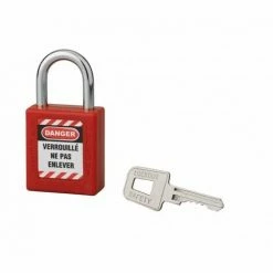 THIRARD - Cadenas De Consignation LOTO Lockout Tagout 40 Mm Anse Acier Ø 6 X 25 Mm Rouge