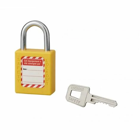 THIRARD - Cadenas De Consignation LOTO Lockout Tagout 40 Mm Anse Acier Ø 6 X 25 Mm Jaune 4 THIRARD - Cadenas De Consignation LOTO Lockout Tagout 40 Mm Anse Acier Ø 6 X 25 Mm Jaune – Image 2