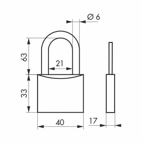 THIRARD - Cadenas à Clé TYPE 1 Aluminium 40 Mm Anse 1/2 Haute 4 THIRARD - Cadenas à Clé TYPE 1 Aluminium 40 Mm Anse 1/2 Haute – Image 2