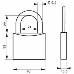 THIRARD - Cadenas à Clé TYPE 1 Aluminium Color 40 Mm Vert -THIRARD Soldes 17851112 2