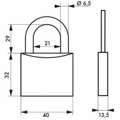 THIRARD - Cadenas à Clé TYPE 1 Aluminium Color 40 Mm Noir -THIRARD Soldes 17851113 2