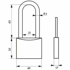 THIRARD - Cadenas à Clé TYPE 1 Aluminium Color 40 Mm Anse 1/2 Haute Bleu -THIRARD Soldes 17851156 2