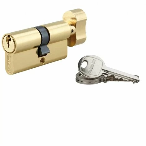 THIRARD - Cylindre à Bouton 35 X 30 Mm Laitonné 3 Clés 3 THIRARD - Cylindre à Bouton 35 X 30 Mm Laitonné 3 Clés