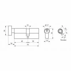 THIRARD - Cylindre à Bouton 40 X 30 Mm Laitonné 3 Clés -THIRARD Soldes 17851188 2