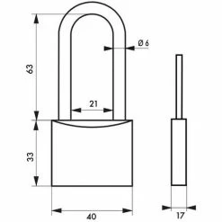 THIRARD - Cadenas à Clé TYPE 1 Aluminium Color 40 Mm Anse 1/2 Haute Noir -THIRARD Soldes 17851195 2