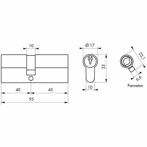 THIRARD - Cylindre à Clé Crantée 40 X 45 Mm 3 Clés Avec Vis De 50 Mm Laitonné 4 THIRARD - Cylindre à Clé Crantée 40 X 45 Mm 3 Clés Avec Vis De 50 Mm Laitonné – Image 2