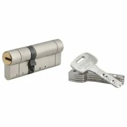 THIRARD - Cylindre De Serrure Double Entrée Federal S, 30x50mm, Nickel, Anti-arrachement, Anti-perçage, 5 Clés
