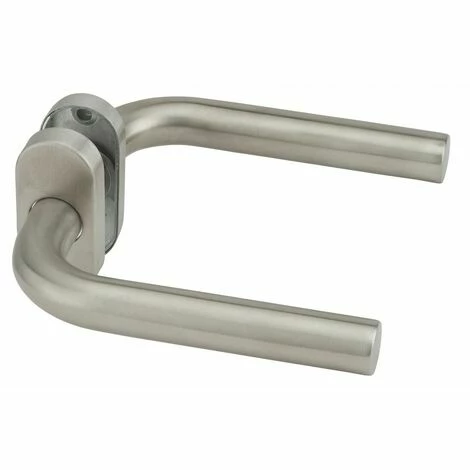 THIRARD - Paire De Béquilles Pour Porte, Carré 7mm, Rosace Ovale, Aspect Inox 3 THIRARD - Paire De Béquilles Pour Porte, Carré 7mm, Rosace Ovale, Aspect Inox