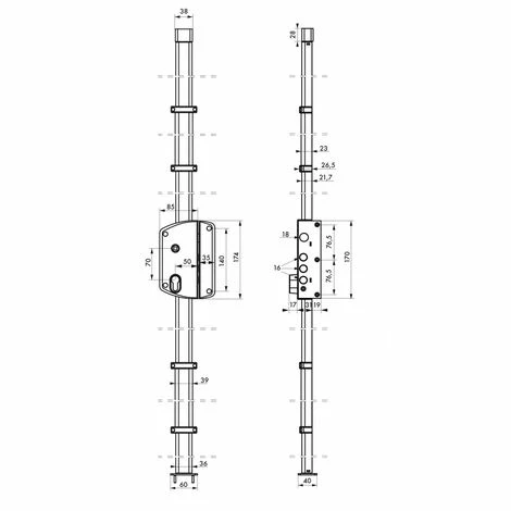 THIRARD - Boitier De Serrure En Applique Melissa à Fouillot Pour Porte D'entrée, Droite, 3 Pts, Axe 50mm, Or 4 THIRARD - Boitier De Serrure En Applique Melissa à Fouillot Pour Porte D'entrée, Droite, 3 Pts, Axe 50mm, Or – Image 2
