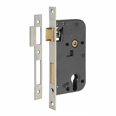 THIRARD - Boitier De Serrure Encastrable à Cylindre Pour Porte D'entrée, Axe 50mm, Bouts Carrés, Têtière Laiton Inox Brossé 3 THIRARD - Boitier De Serrure Encastrable à Cylindre Pour Porte D'entrée, Axe 50mm, Bouts Carrés, Têtière Laiton Inox Brossé