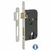 THIRARD - Boitier De Serrure Encastrable à Cylindre Pour Porte D'entrée, Axe 50mm, Bouts Ronds, Têtière Laiton Inox Brossé -THIRARD Soldes 18592502 1