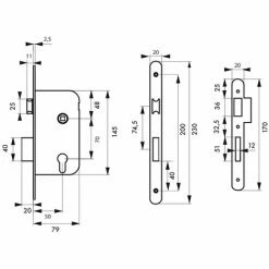 THIRARD - Boitier De Serrure Encastrable à Cylindre Pour Porte D'entrée, Axe 50mm, Bouts Ronds, Têtière Laiton Brossé 6 THIRARD - Boitier De Serrure Encastrable à Cylindre Pour Porte D'entrée, Axe 50mm, Bouts Ronds, Têtière Laiton Brossé -THIRARD Soldes 18592504 2