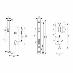 THIRARD - Boitier De Serrure Encastrable à Cylindre Pour Porte D'entrée, Droite, Axe 50mm, Bouts Ronds, Inox -THIRARD Soldes 18592506 2